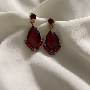 Red drop earrings